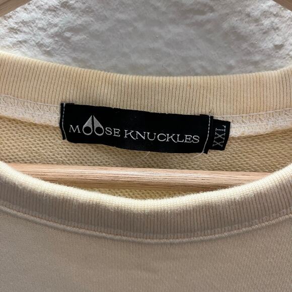 Moose Knuckles Graphic Crewneck Sweatshirt Cream Logo XXL Urban Streetwear - Picture 6 of 6